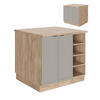 KÜCHENINSEL Fame-Line GrauBeige 90 cm ohne AP - Honigeiche/Grau, Holzwerkstoff (90/82/60cm) - Vicco