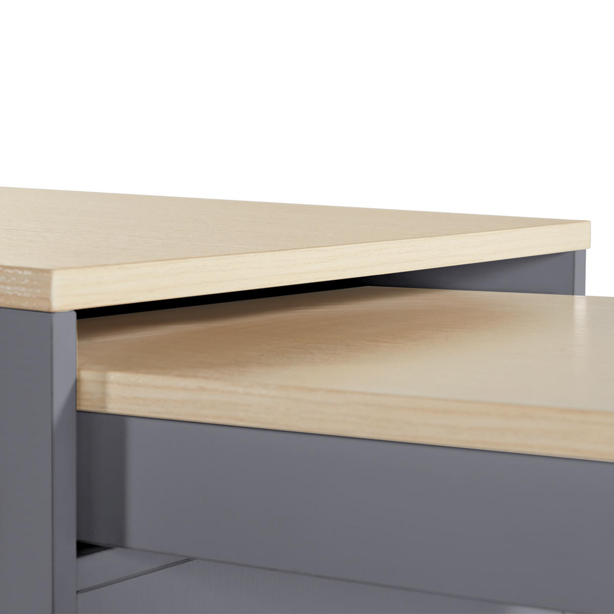 BARTISCH AUSZIEHBAR Stauraum Ablagen Stehtisch Grau - Grau, Holzwerkstoff (117/94.6/50cm) - FLIEKS