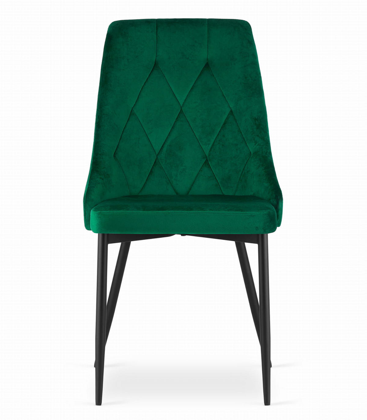 STUHL BRISIGHELLA 4-er Set, Grün, mit Samtstoff gepolstert - Grün, Textil/Metall (49/94/61cm) - Komodee