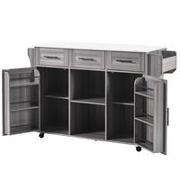 SERVIERWAGEN mit klappbarer Tischplatte 139 x 46(71) x 91,5 cm Grau MDF - Grau, Holz (46/91.5/139cm) - Beauniv