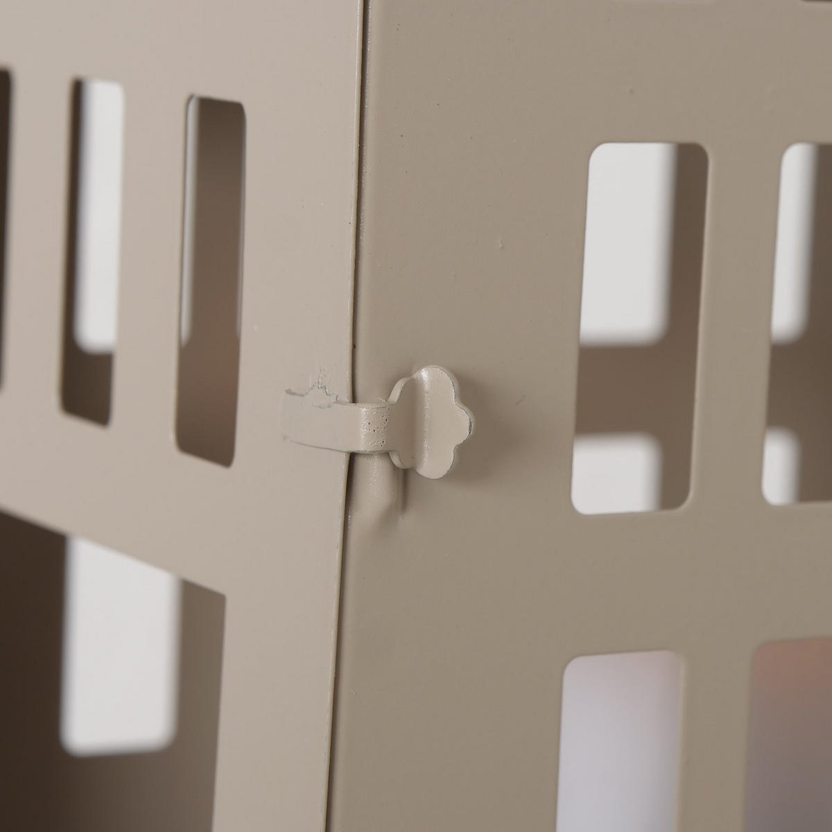 DEKOLATERNE in Hausform Alamo - Beige, Metall (13/35/17cm) - Boltze Home