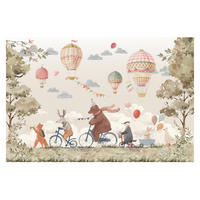 FOTOTAPETE Tierfreunde auf dem Rad 288/190 cm - Multicolor, Papier (288/190cm) - Bilderwelten