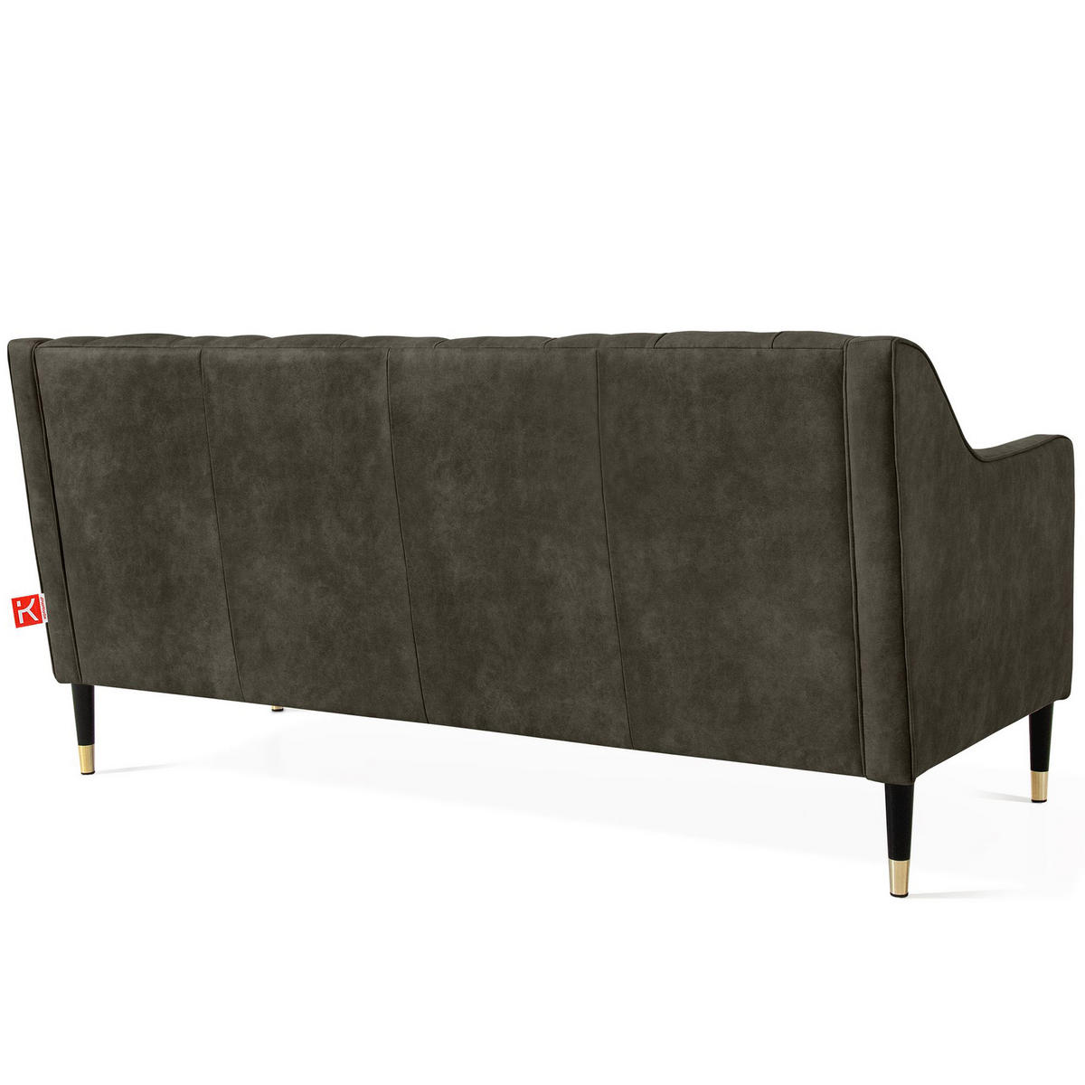 2-SITZER-SOFA NOMUS gesteppt, Graphitfarben - Wengefarben/Graphitfarben, Holzwerkstoff (170/78/80cm) - KONSIMO®