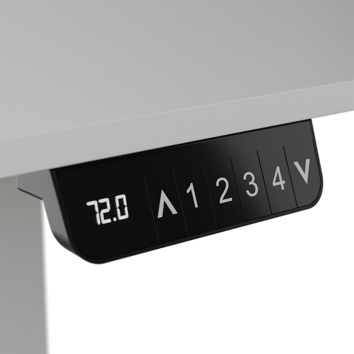 SCHREIBTISCH Office Stand weiß 140x60 cm höhenverstellbar - Weiß, Holz (60/140/117cm) - Juskys