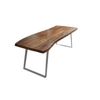 ESSTISCH HALMSTAD - Silberfarben/Braun, Holz/Metall (100/300/79cm) - SAM