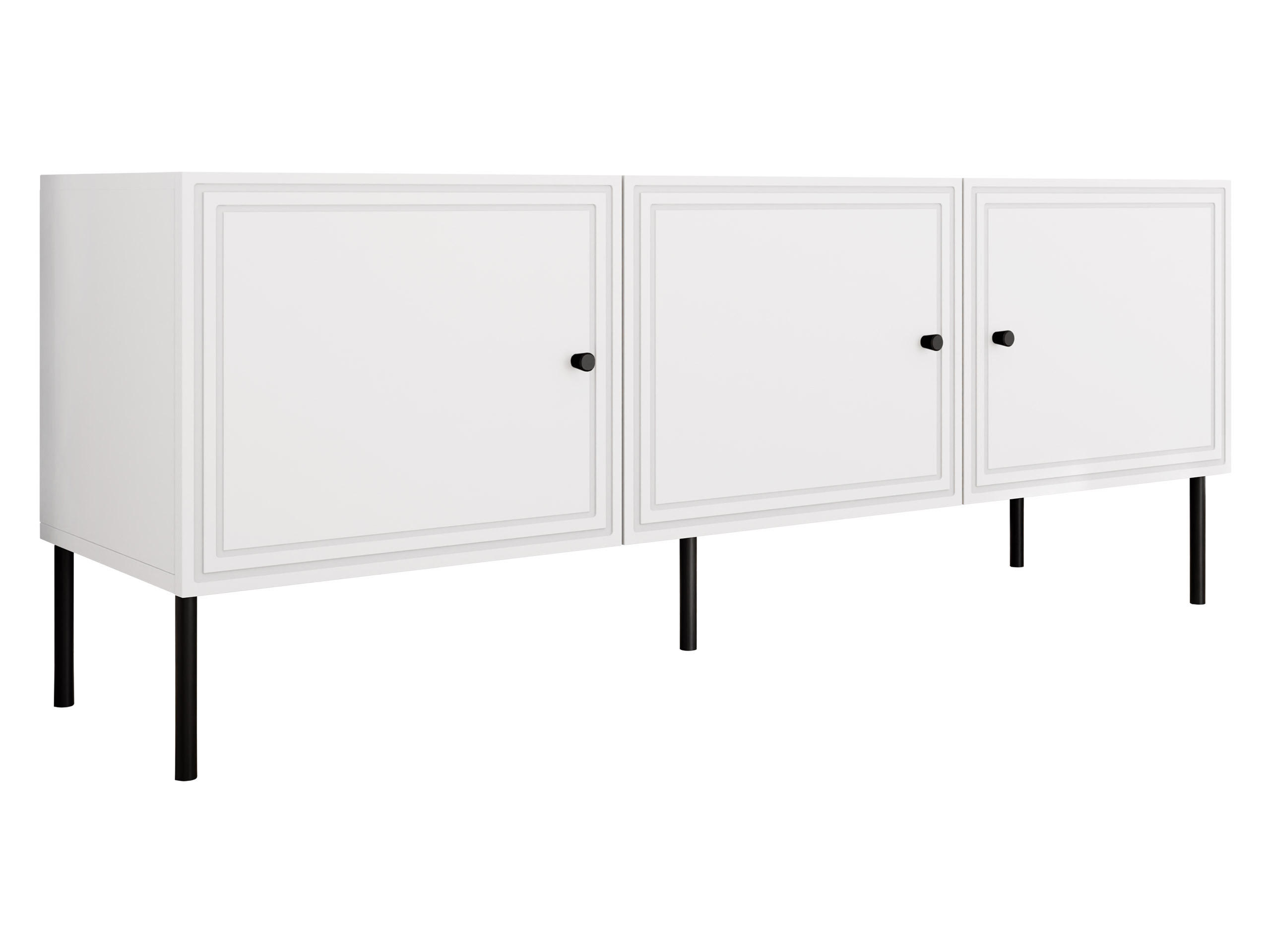 TV-LOWBOARD Palazzo Bis 150 3D - Schwarz/Weiß, Holzwerkstoff/Kunststoff (151/40/60cm) - MIRJAN24