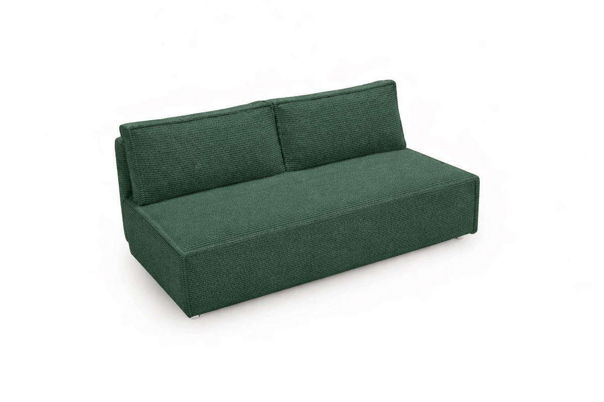 SCHLAFSOFA Mit Bettkasten DUO, Stoff Poso, Grün - Grün, Holz (198/89/90cm) - Kaiser Möbel
