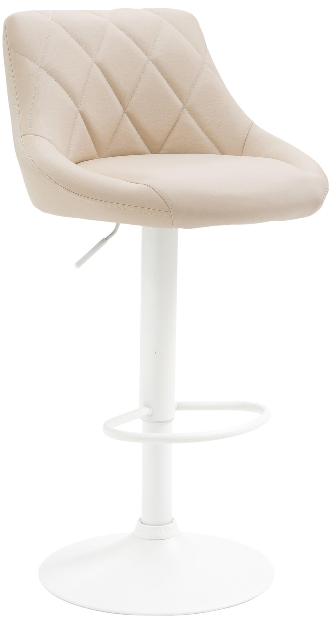 BARHOCKER Lederlook creme - Creme/Weiß, Textil/Metall (46/83/49cm) - CLP
