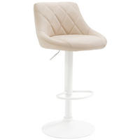 BARHOCKER Lederlook creme - Creme/Weiß, Textil/Metall (46/83/49cm) - CLP