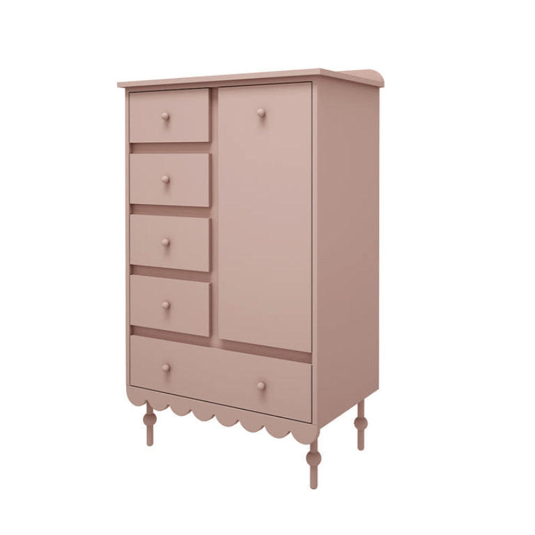 DJEČJA KOMODA Babushka Ruža - pink, drvni materijal (84/140/50cm) - Petits-meubles