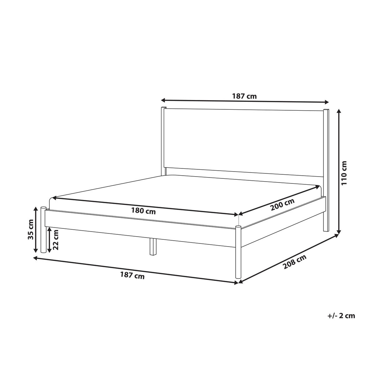 BETT mit Lattenrost 180/200 cm Hellbraun Brunemont - Hellbraun, Holz (180/200cm) - Beliani