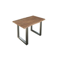 ESSTISCH LAUREN - Beige/Silberfarben, Holz/Metall (80/140/77cm) - SAM