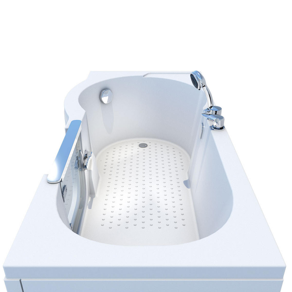 SENIORENBADEWANNE mit Tür S12-EH-R 85x170cm - Weiß, Glas/Kunststoff (170/60/85cm) - AcquaVapore by Sandra Jentho