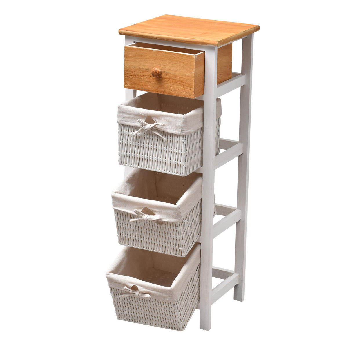 KOMMODE Weiß 27/31/85 cm - Weiß, Holz (27/85/31cm) - Mobili Rebecca