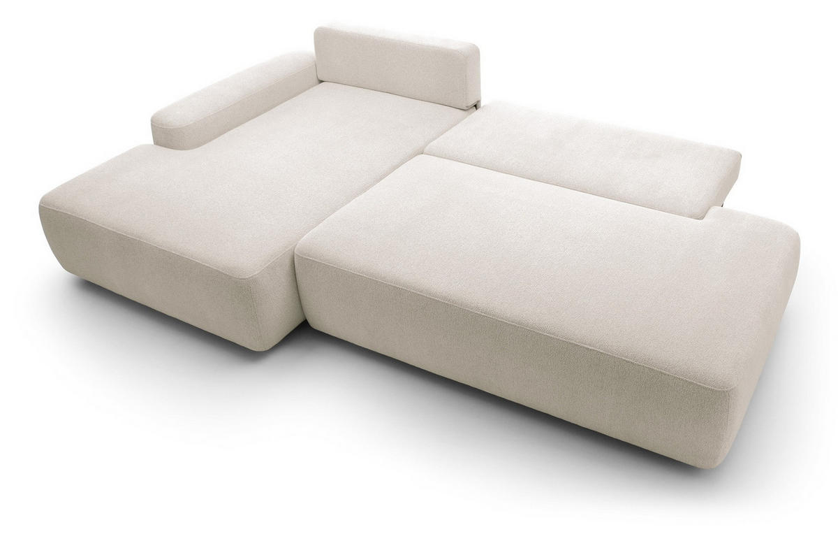 ECKSOFA 275 cm mit Schlaffunktion Orea O, Links, Beige - Beige, Holz (276/164cm) - Emporius