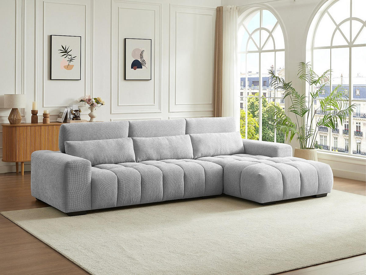 SOFA - 5 Personen - stoff - grau Loponza - Grau, Kunststoff/Textil (312/68/183cm) - Vente-Unique