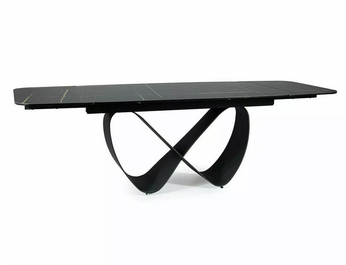 ESSTISCH Finity Schwarz Marmor / Schwarz Matt 160-240 / 90 / 75cm - Schwarz, Holz/Metall (90/240/75cm) - Feldmann-Wohnen