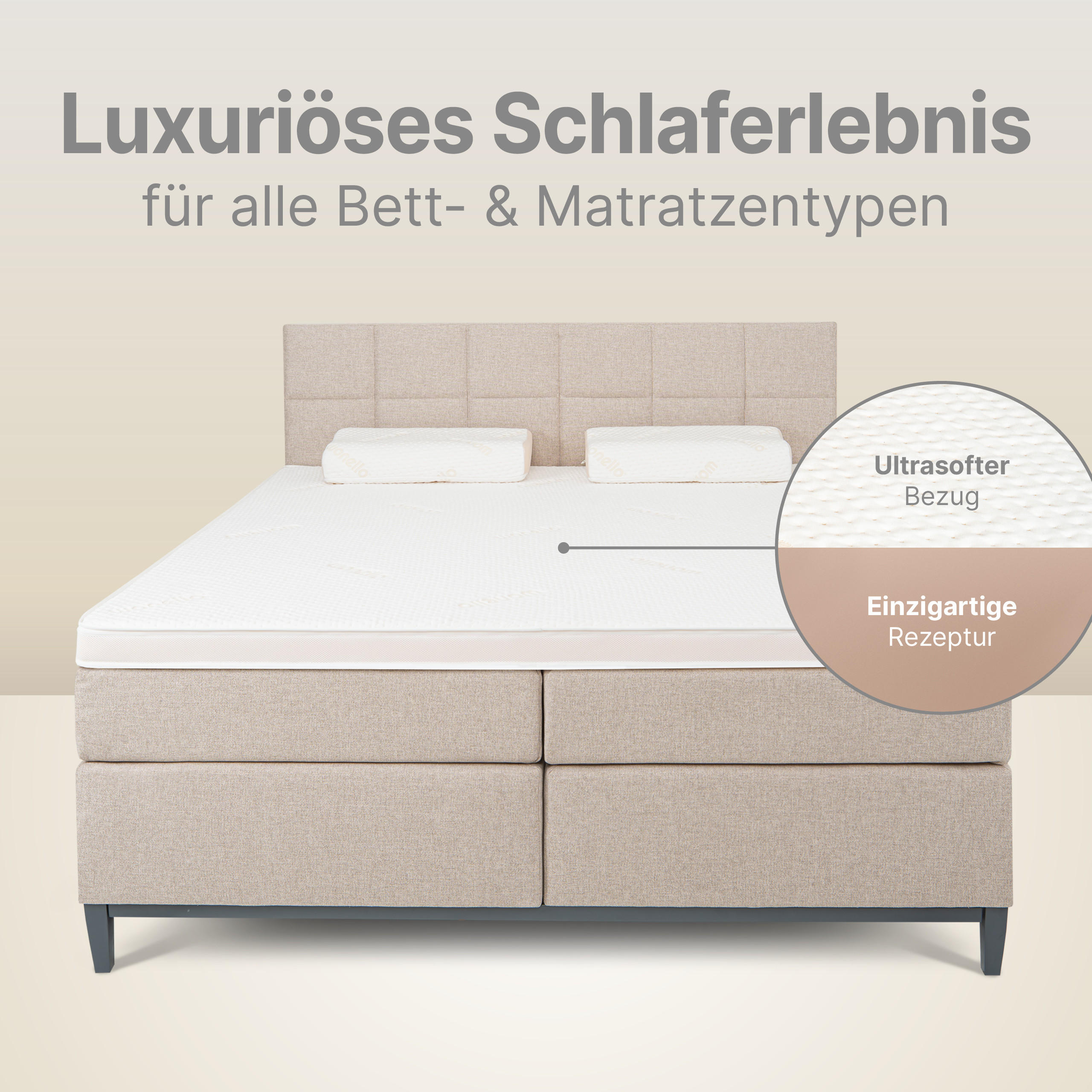 TOPPER 100/200 cm PremiumPLUS ca. 9 cm - Weiß, Textil (100/200cm) - wonello