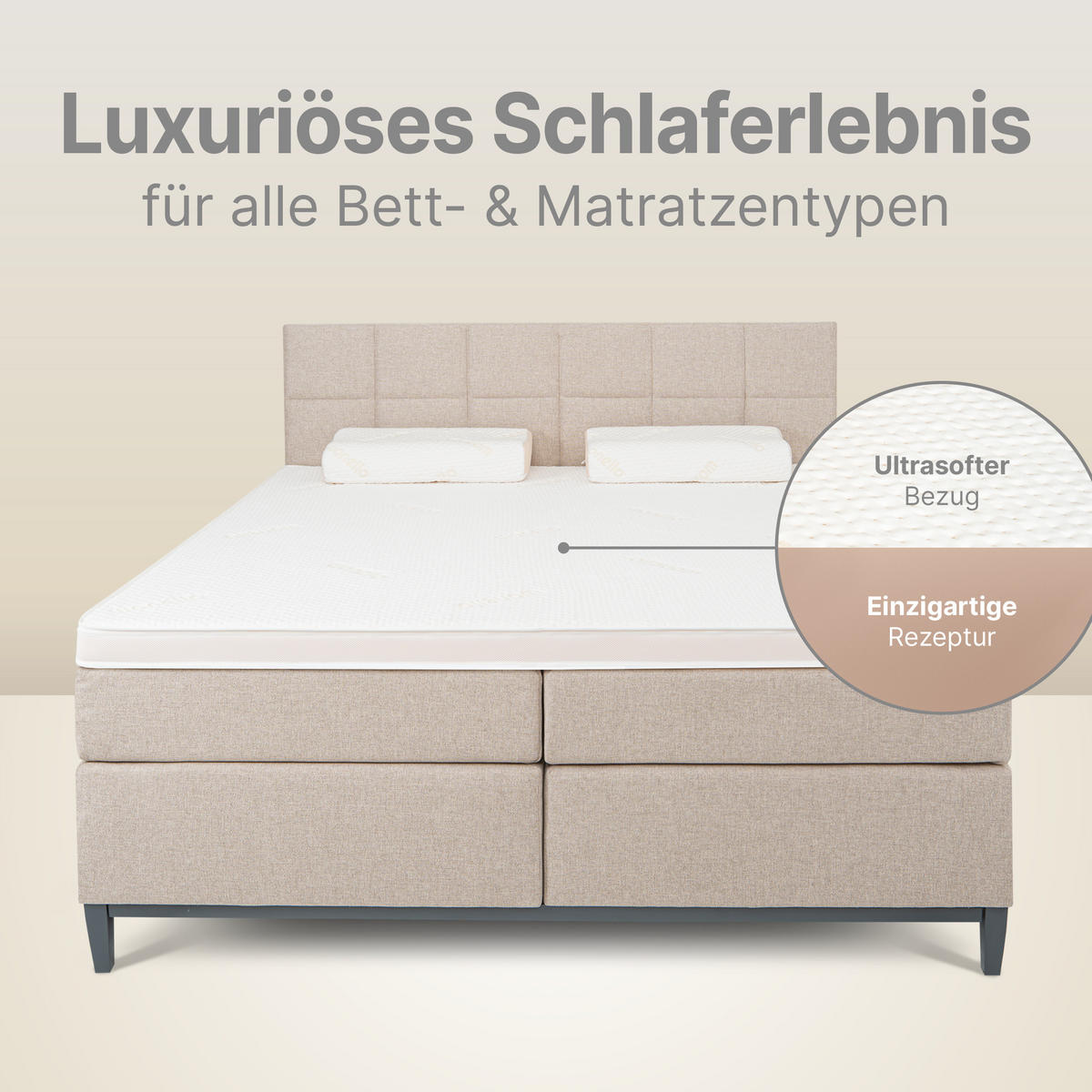 TOPPER 120/200 cm PremiumPLUS ca. 9 cm - Weiß, Textil (120/200cm) - wonello