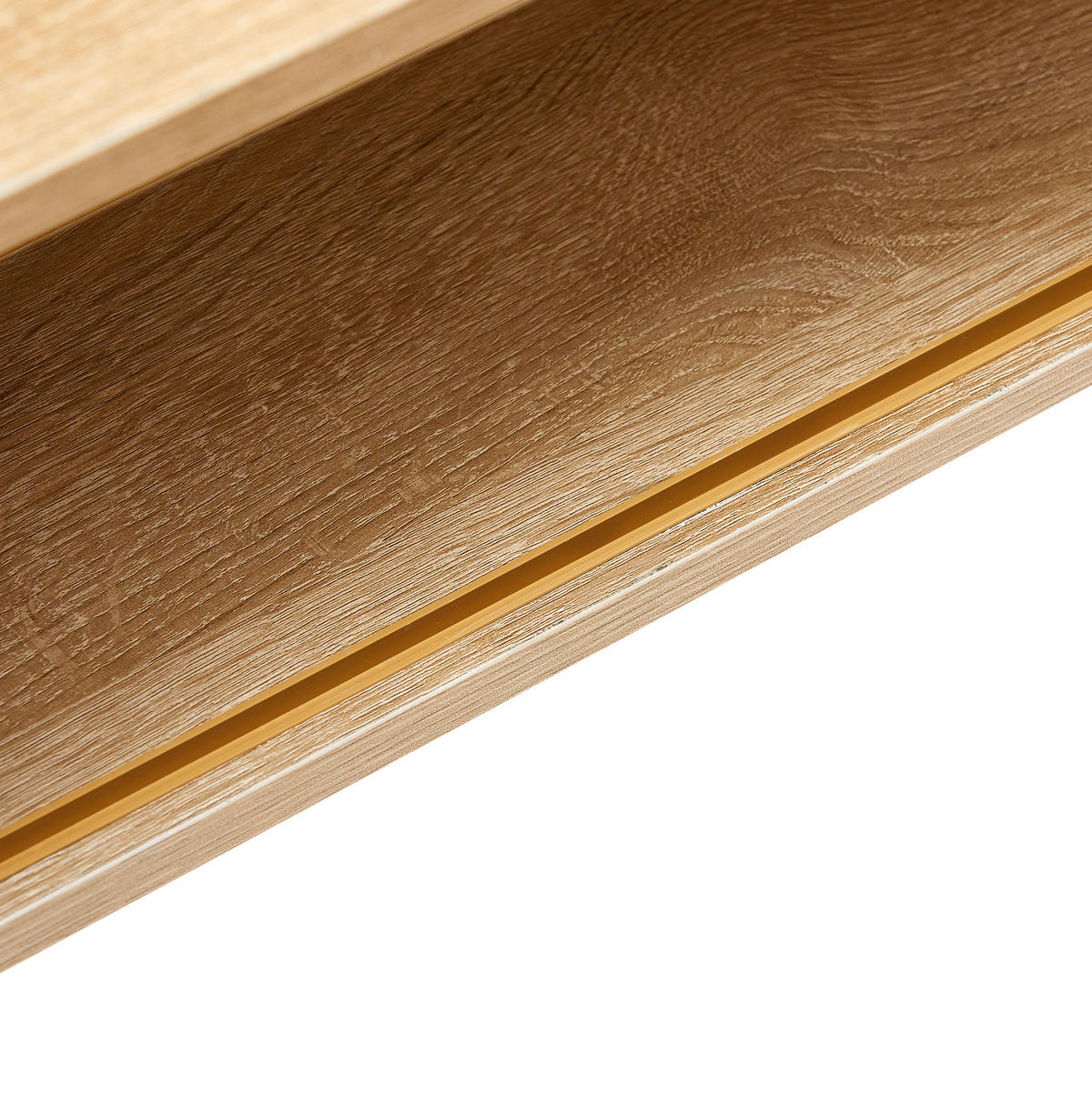 COUCHTISCH aus MDF 105x55x41 cm in Naturholz mit Rattan-Schiebetür und Massivholzbeinen - Naturfarben, Holzwerkstoff (105/55/41.5cm) - IVMEU