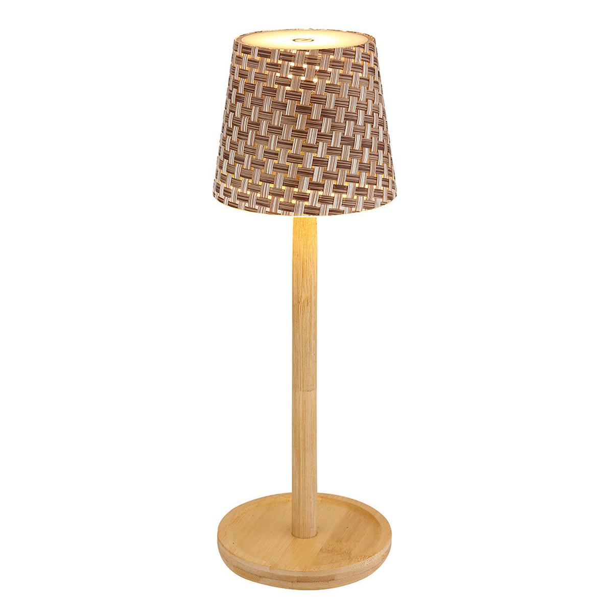TISCHLEUCHTE Bambus Braun, LED, Touchdimmer, 3er Set - Braun, Holz (40.4/10.9/33cm) - Globo Lighting
