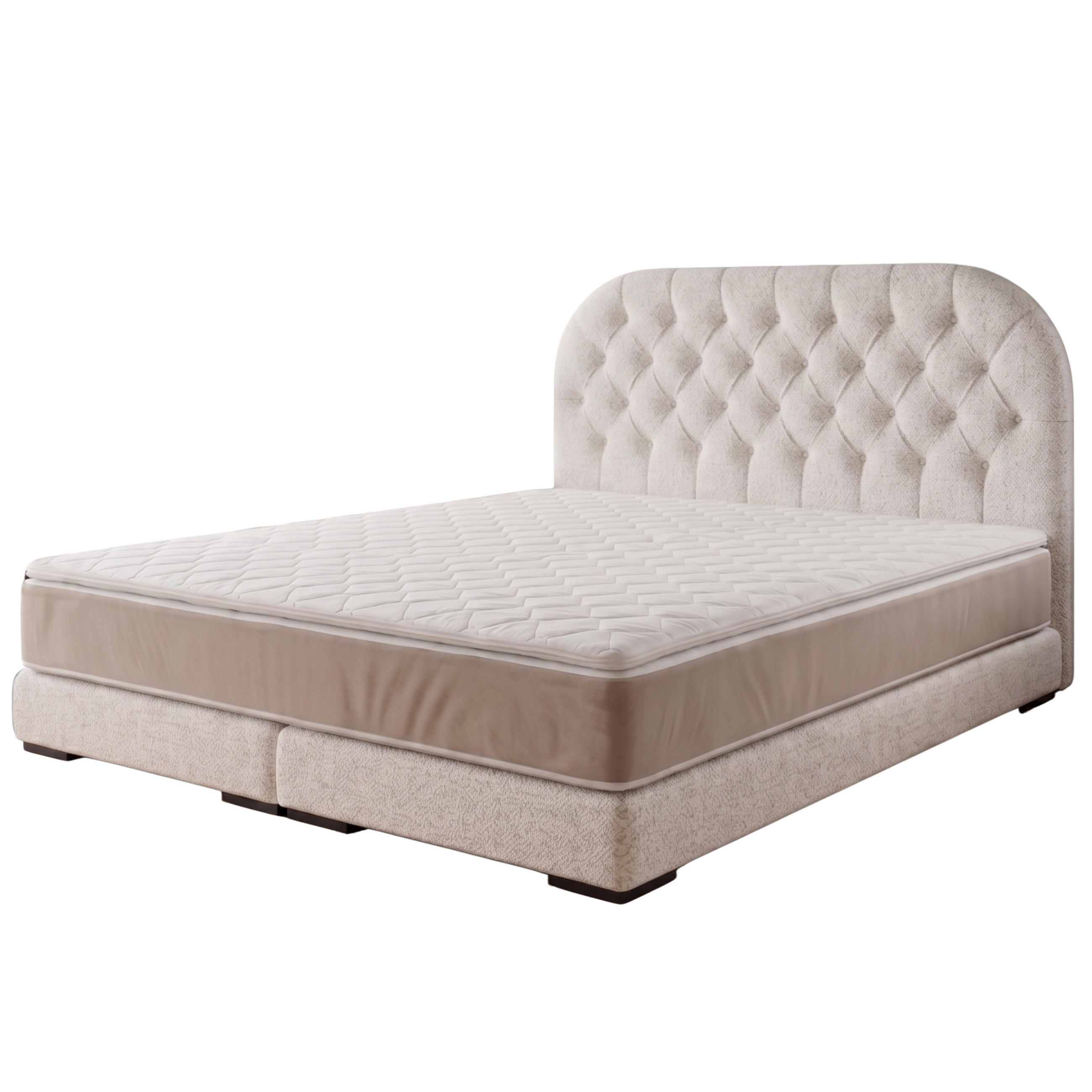 POLSTERBETT LEON4 100x 200 cm Farbe: Creme - Creme, Textil (100/200cm) - A&J MöbelLand