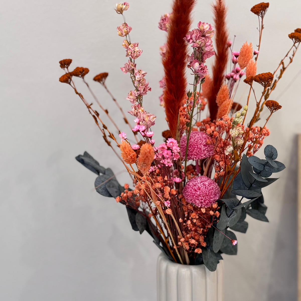 TROCKENBLUMEN Strauß Sunset - Rot, Naturmaterialien (40cm) - Lykke & You