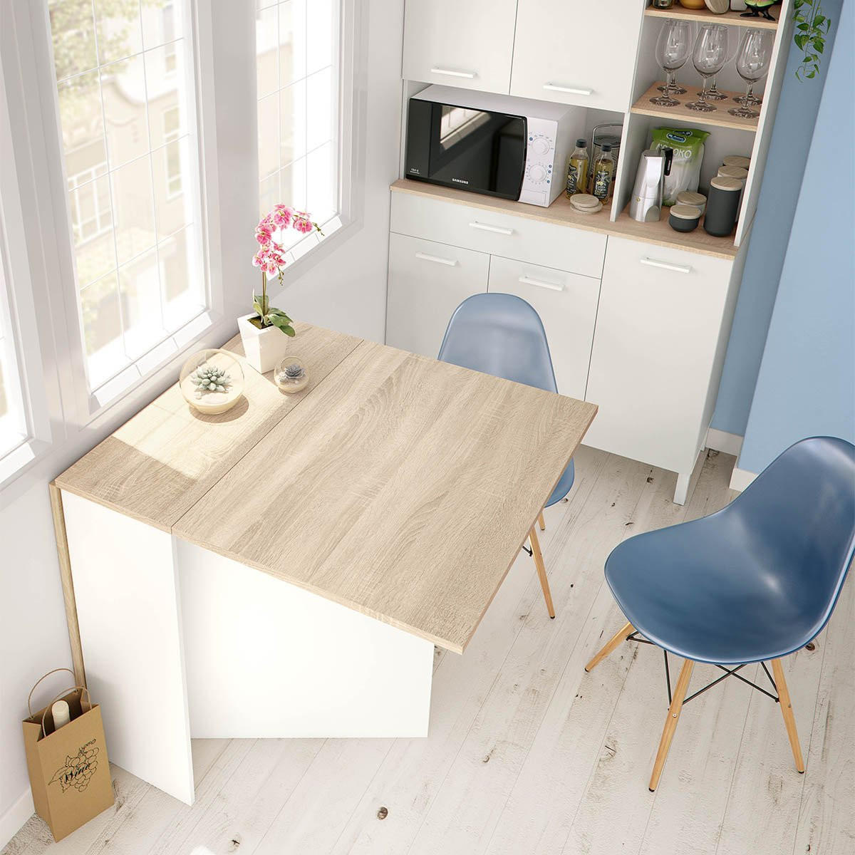 KLAPPTISCH Fly 31/77/78 cm - Weiß, Holzwerkstoff (77/31/78cm) - Calicosy