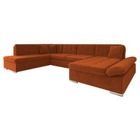 ECKSOFA Bergen, Seite: Rechts - Silberfarben/Terra cotta, Holz/Textil (345/76/205cm) - MIRJAN24