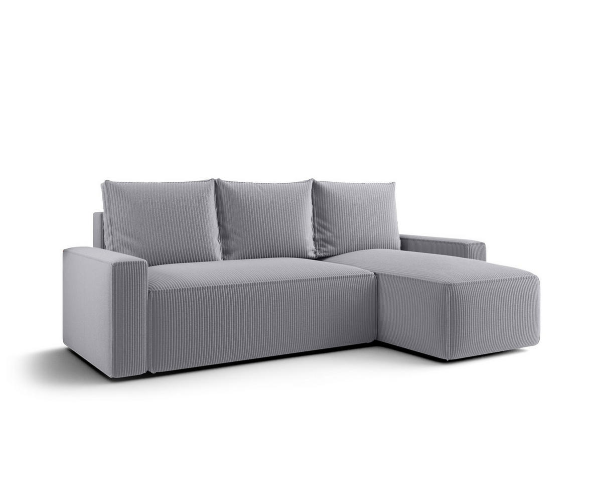 ECKSOFA mit Schlaffunktion SAVIO Poso 55 Rechts - Grau, Textil (232/140cm) - Bedante