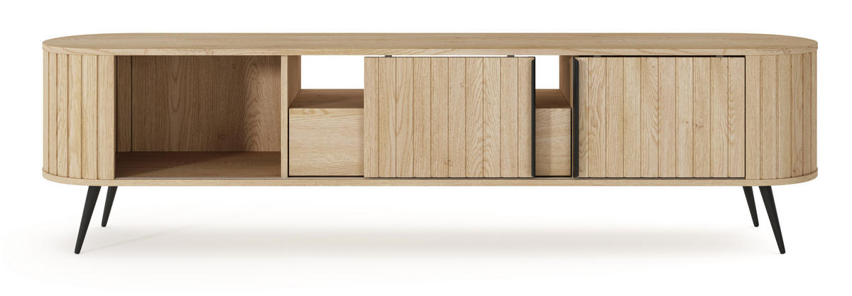 TV-LOWBOARD 195 Delano cm mit Schublade, Eiche Cremona - Eichefarben, Holz (196/51/40cm) - Emporius