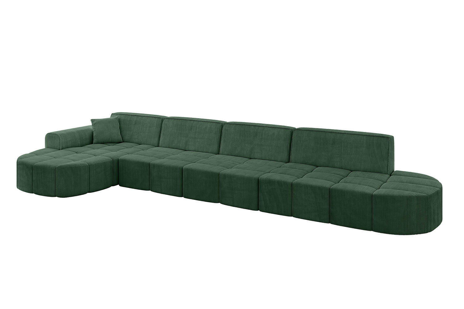 ECKSOFA Ottomane Links LIVO-L3 - 413x171x79,5 cm Grün - Grün, Holzwerkstoff/Textil (413/79.5/171cm) - ALTDECOR