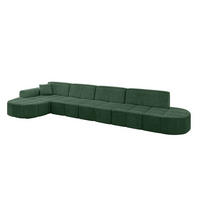 ECKSOFA Ottomane Links LIVO-L3 - 413x171x79,5 cm Grün - Grün, Holzwerkstoff/Textil (413/79.5/171cm) - ALTDECOR