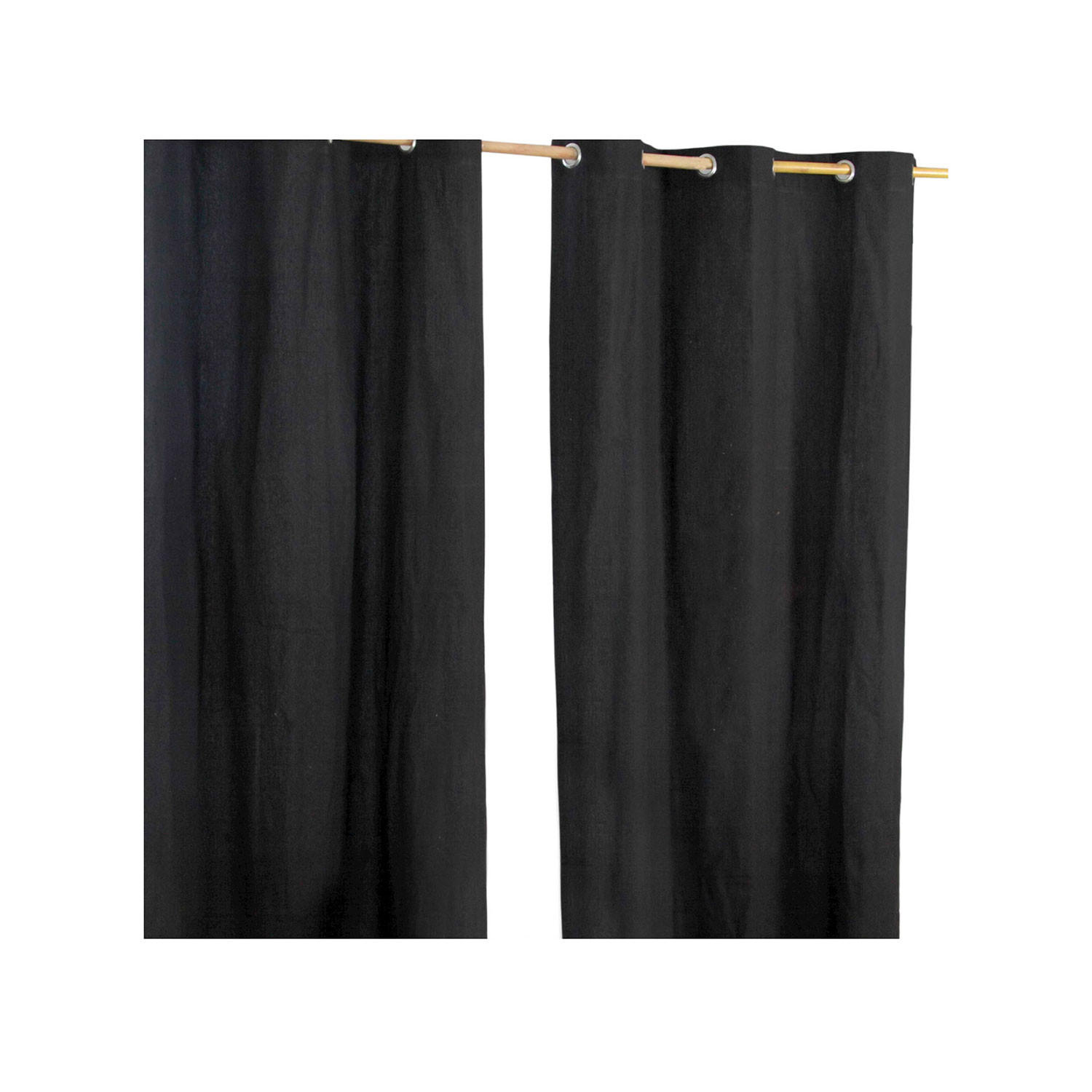 ÖSENVORHANG blickdicht 2er-Set, 137/228 cm - Schwarz, Textil (137/228cm) - Homescapes