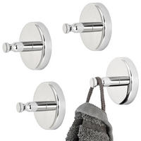 HANDTUCHHAKEN LUCENTE 4er Set, Edelstahl verchromt - Chromfarben, Metall (6/6/4.5cm) - bremermann
