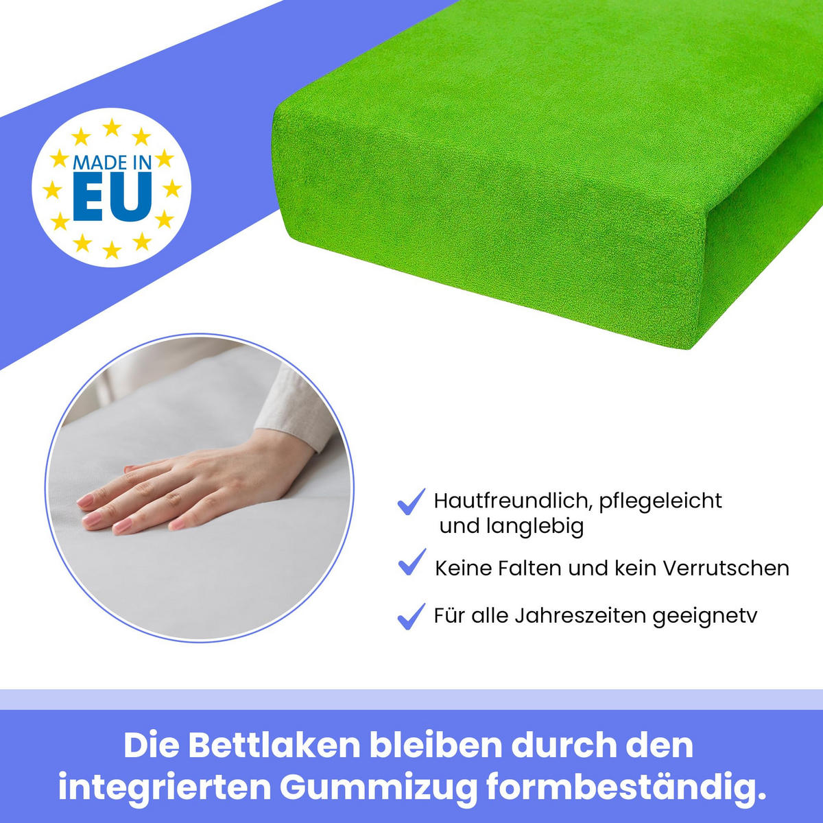 SPANNBETTLAKEN 70/160 cm, Frottee Elastisch 100 % Baumwolle Grüner Apfel - Limette, Textil (70/160cm) - Best For Home