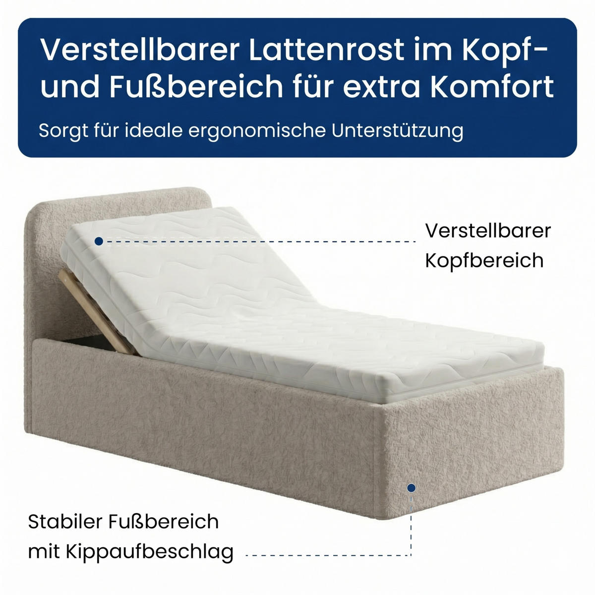 POLSTERBETT 100x200 cm Bouclé Silber - Silberfarben, Textil (100/200cm) - Home Collective