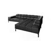 ECKSOFA NELSON Schwarz Leder Relaxfunktion - Schwarz, Leder/Metall (321/216cm) - KAWOLA