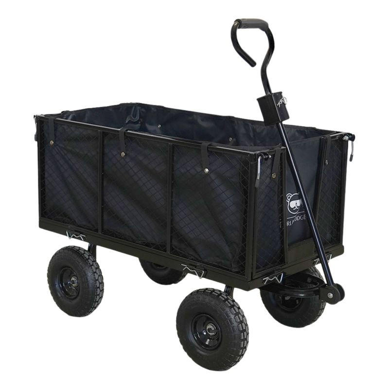 BOLLERWAGEN All Black 205L 96x53x105cm Traglast 550kg Schwarz - Schwarz, Metall (53/96/105cm) - BERLINLODGE