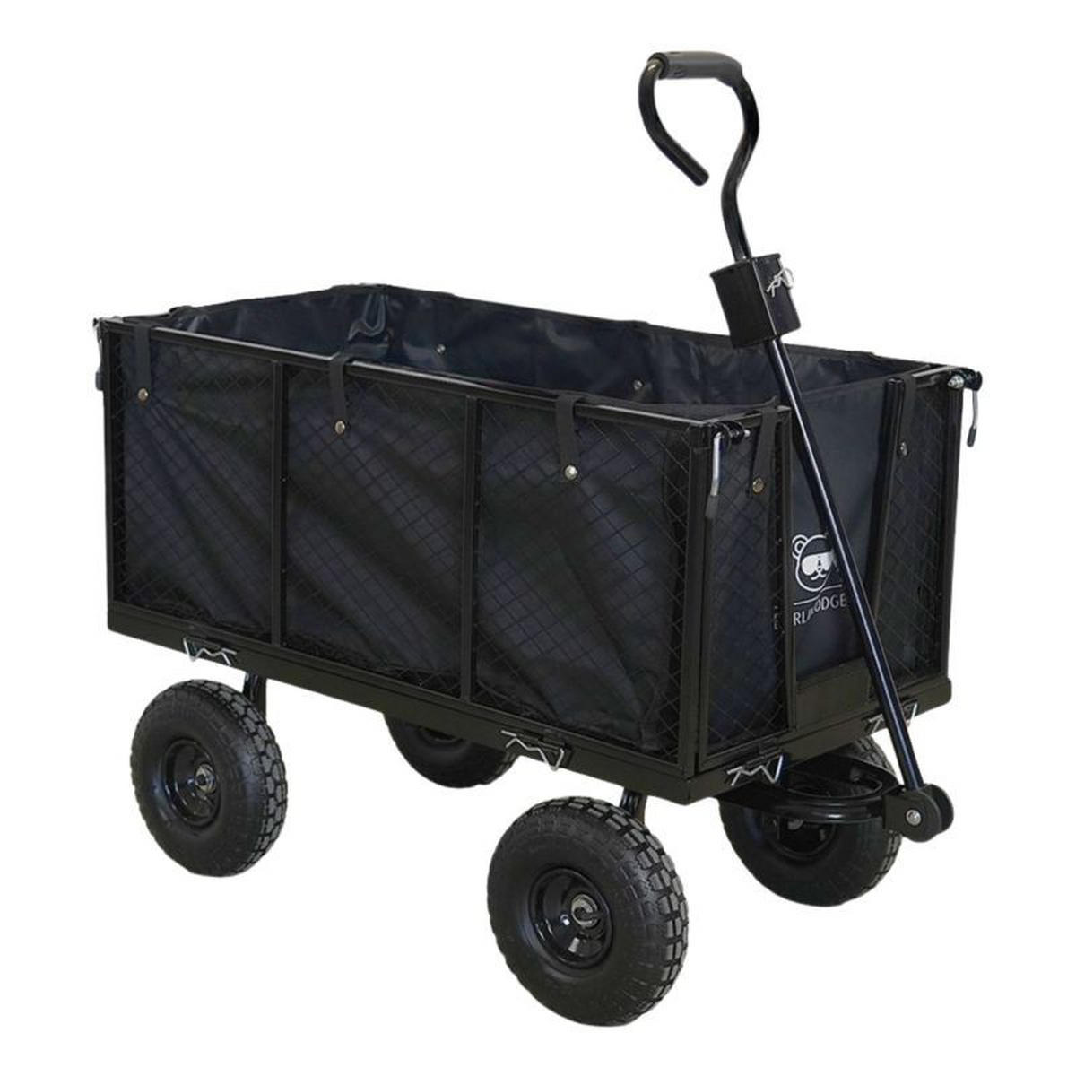 BOLLERWAGEN All Black 205L 96x53x105cm Traglast 550kg Schwarz - Schwarz, Metall (53/96/105cm) - BERLINLODGE