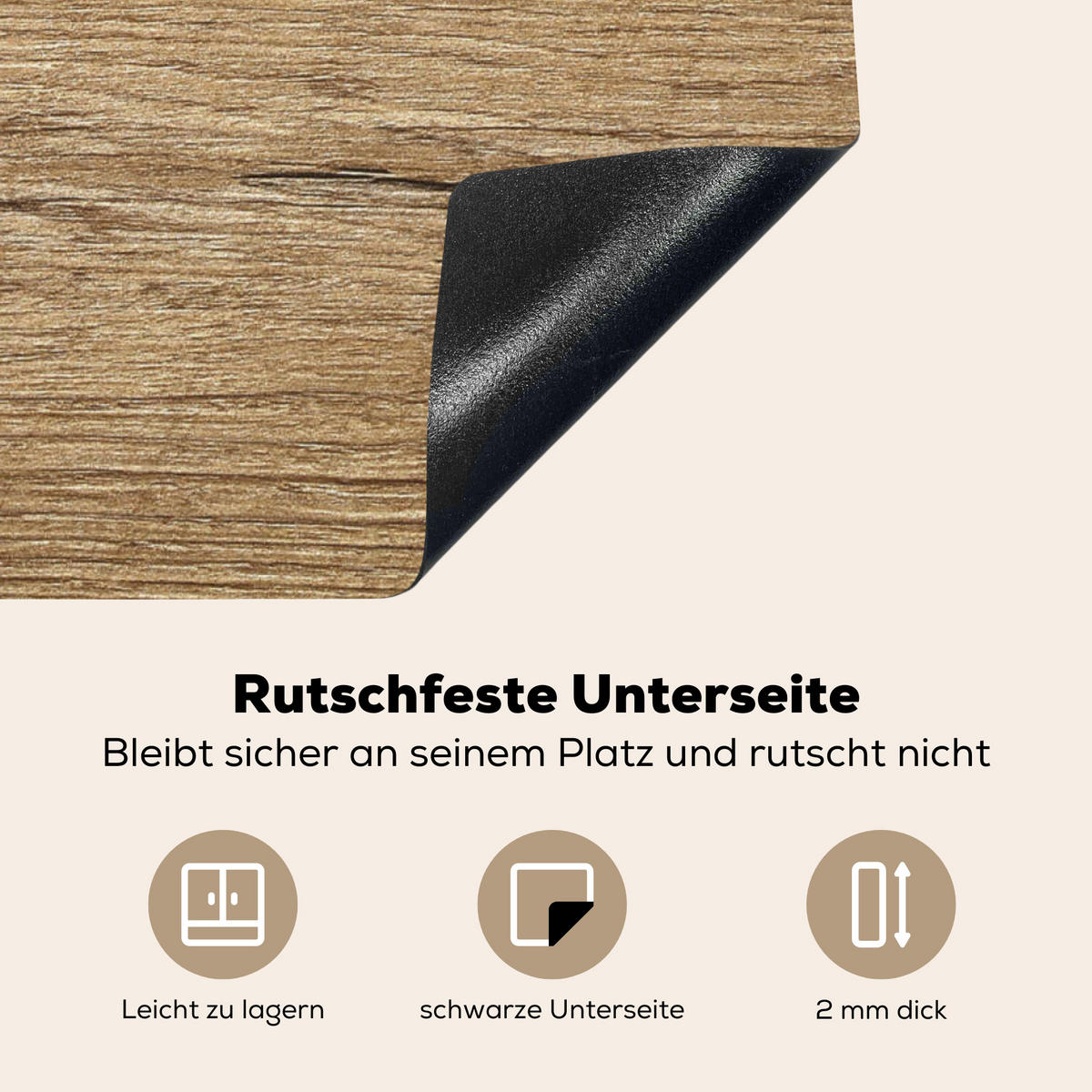 HERDABDECKPLATTE Holz - Braun - Holzoptik 78x78 cm - Eichefarben, Kunststoff (78/0.2/78cm) - MuchoWow