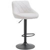 BARHOCKER Lederlook weiß - Walnussfarben/Schwarz, Textil/Metall (46/83/49cm) - CLP