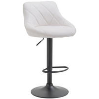 BARHOCKER Lederlook weiß - Walnussfarben/Schwarz, Textil/Metall (46/83/49cm) - CLP