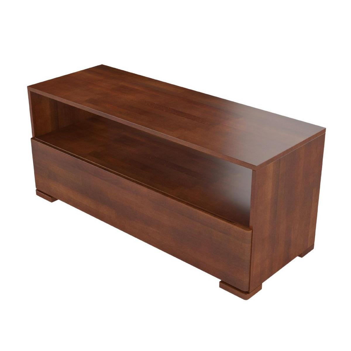 MASSIVHOLZ-TV-SCHRANK Sandema, Buche - lackiert, Nussbaumfarbe - Walnussfarben, Holz/Buchenholz (120/51.5/44.8cm) - Visby