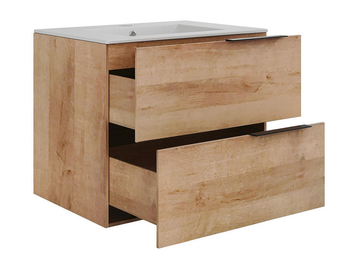 EINZELWASCHTISCH - 60 cm x 46 cm - holz - naturfarben hell Nisaya - Weiß, Holz (60/50/46cm) - Vente-Unique