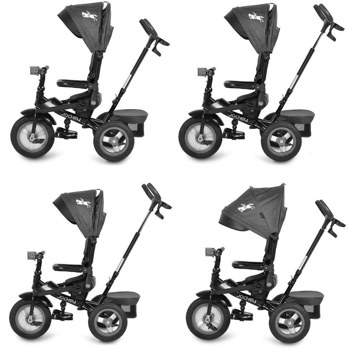 DREIRAD Jockey beige Gummireifen Musik Sitz drehbar Schubstange verstellbar - Beige, Metall (120/53.5/100cm)
