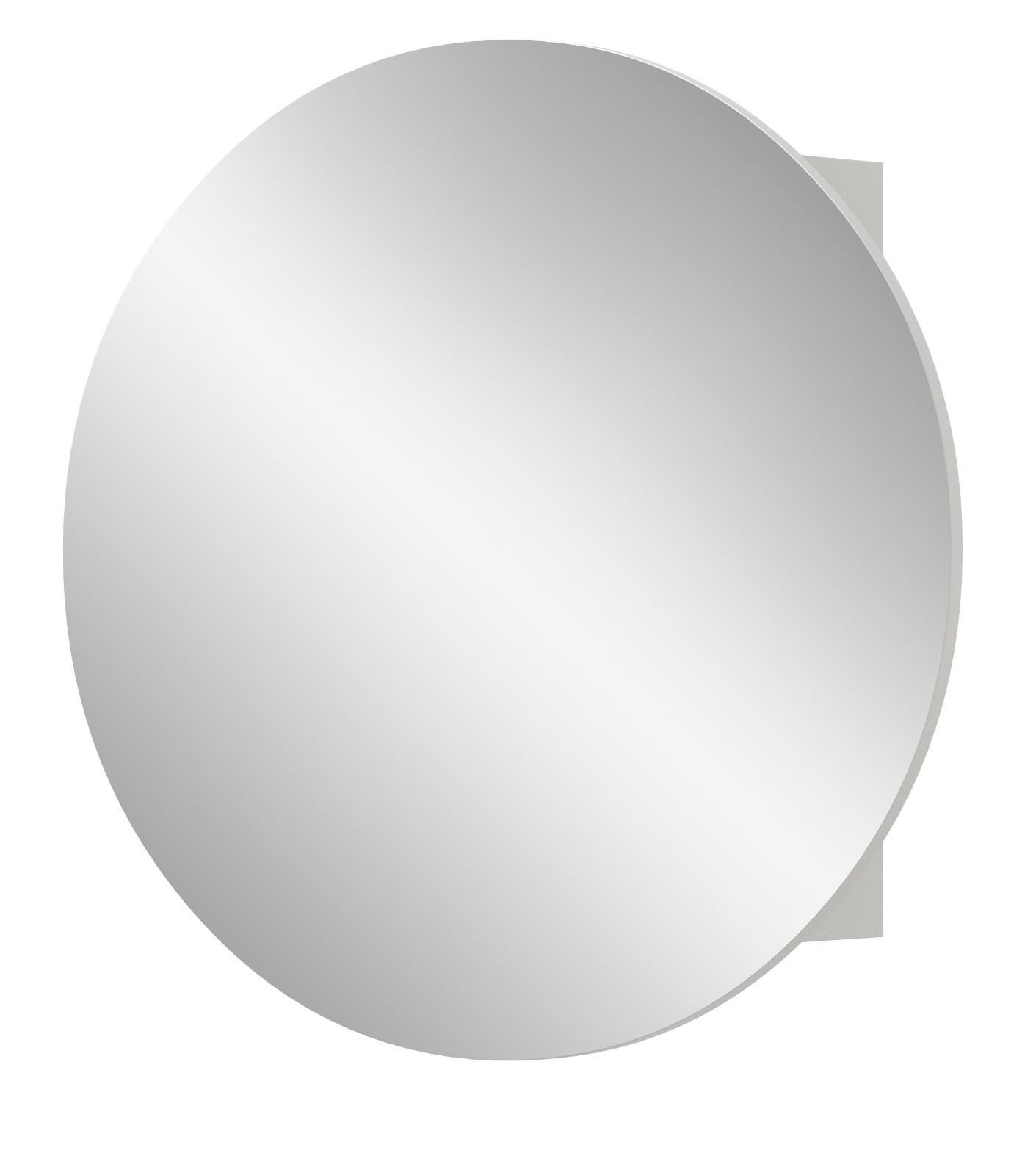 SPIEGELSCHRANK weiß 70 cm, Badschrank rund mit Soft-Close - Weiß, Glas/Holzwerkstoff (70/70/18cm) - Inn.Furn