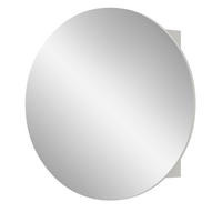 SPIEGELSCHRANK weiß 70 cm, Badschrank rund mit Soft-Close - Weiß, Glas/Holzwerkstoff (70/70/18cm) - Inn.Furn