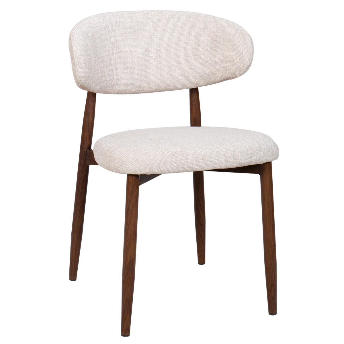 ESSZIMMERSTUHL 2er Set aus Stoff, beige - Beige, Textil (52/77/56cm) - Giga Meubel