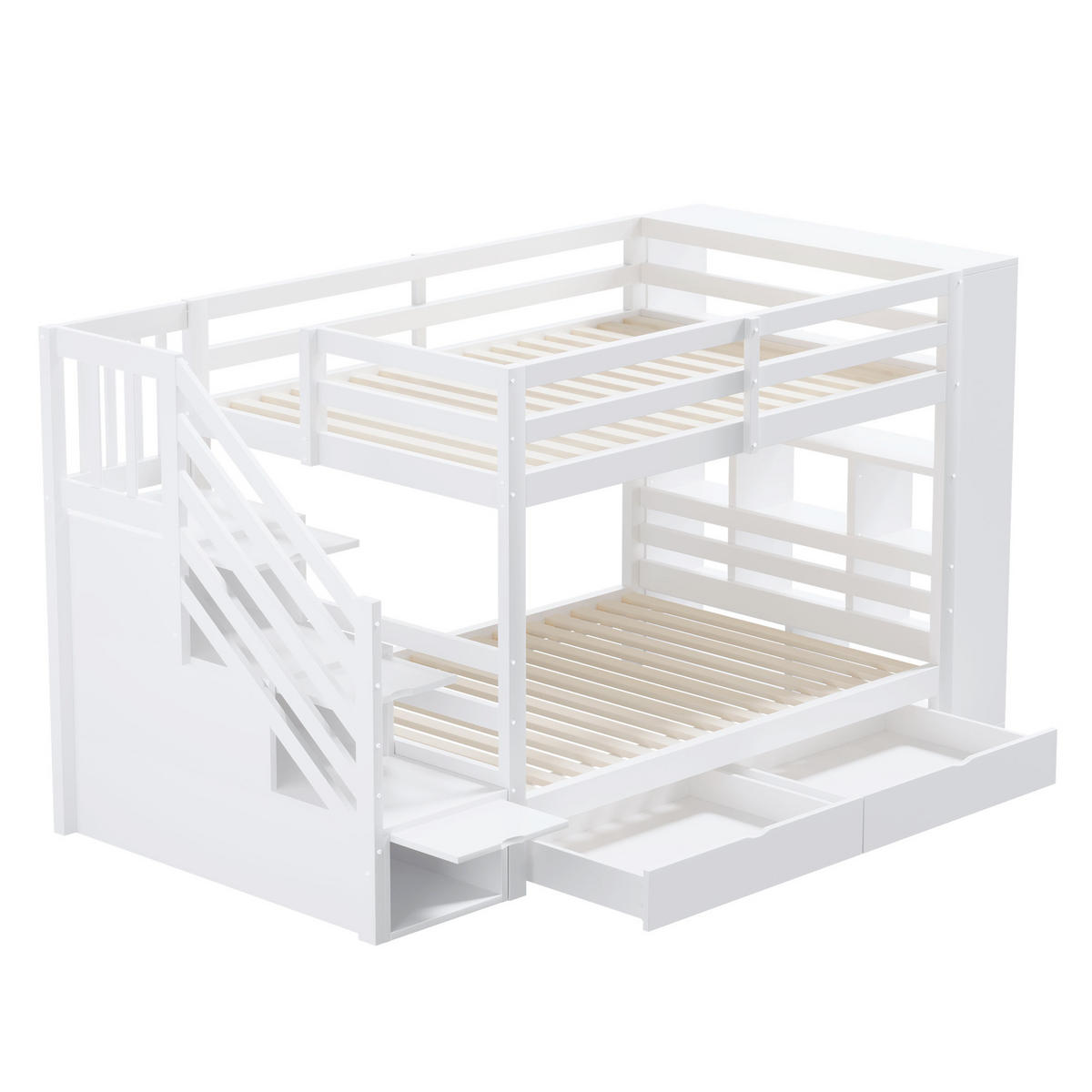 BETT Etagenbett 90x200 Weiß/Grau - Weiß, Holz (90/200cm) - ComfortXL